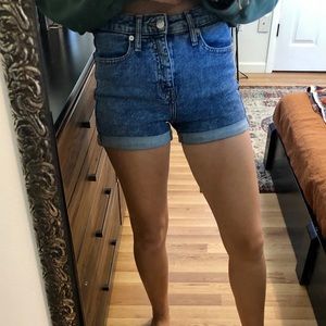 Denim high waisted shorts